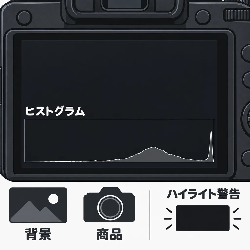 合格のヒストグラム。背景の山だけが右端に薄く残り、商品の山は中央寄りに離れている