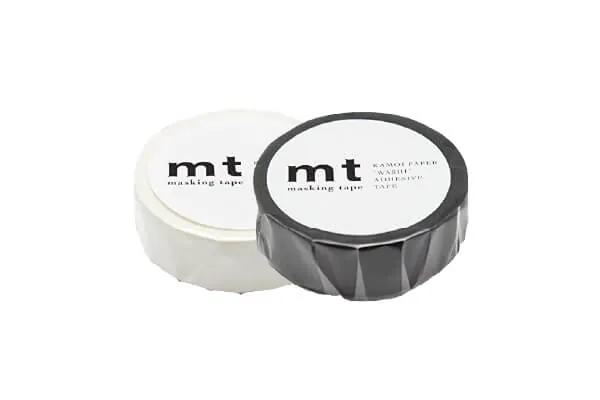 マスキングテープ カモ井加工紙 mt（白･黒）15mm×7m（1本あたり）