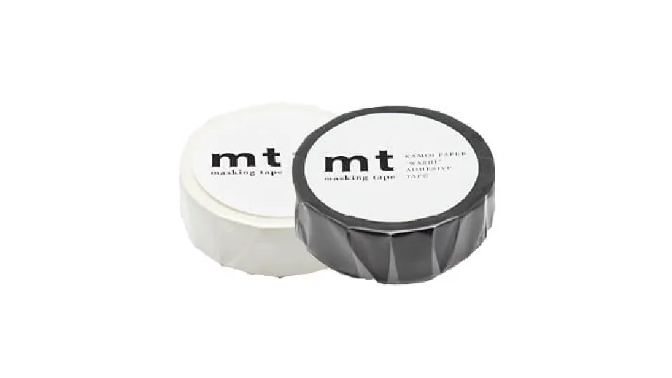 マスキングテープ カモ井加工紙 mt（白･黒）15mm×7m（1本あたり）
